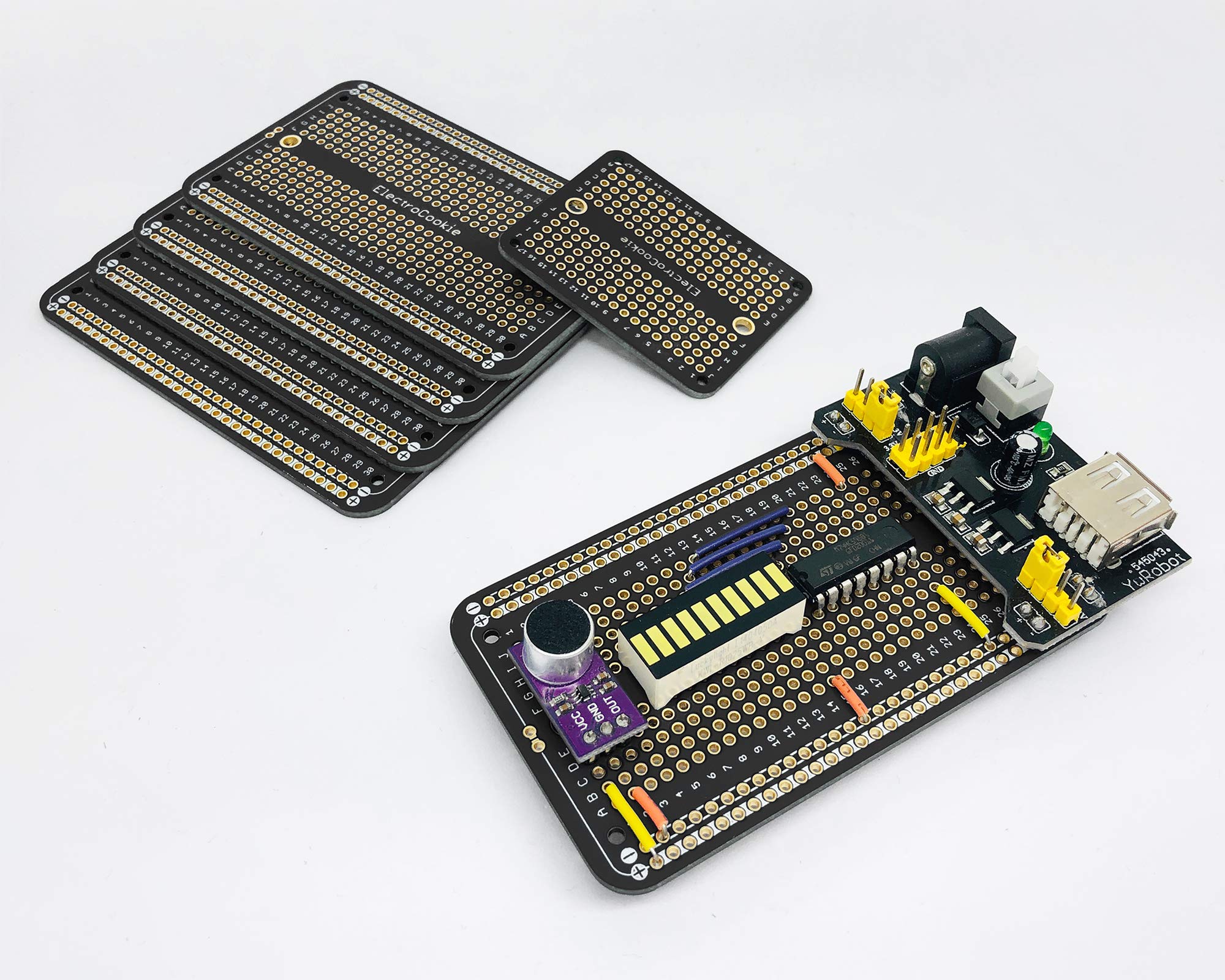 ElectroCookie prototyping boards for professional project assembly